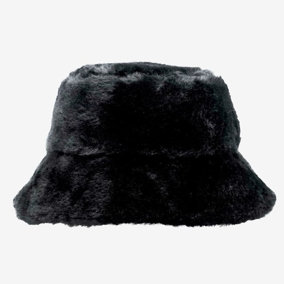 Black furry bucket hat - Picture 2 of 4